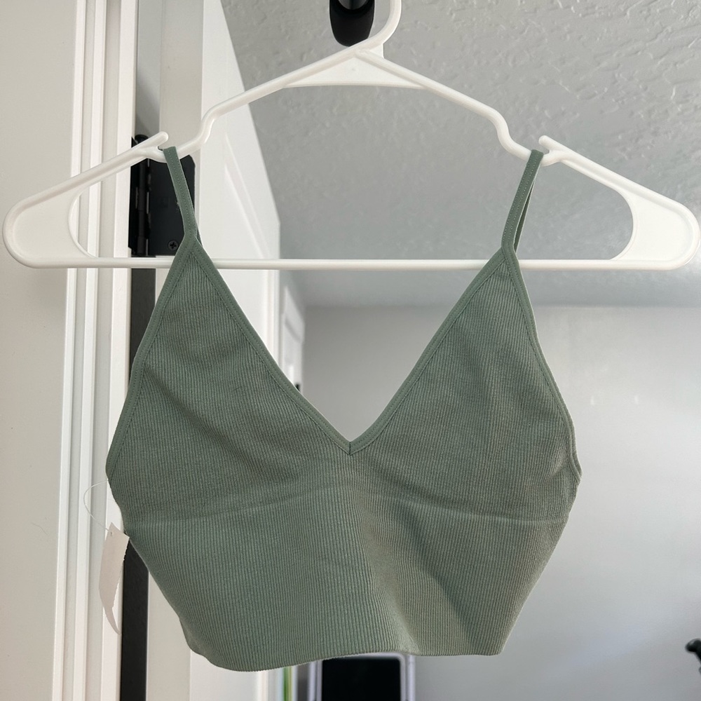 Sage green crop top or braSize S/M